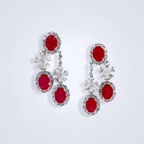 Ruby Flora Diamond Fantasy Earrings