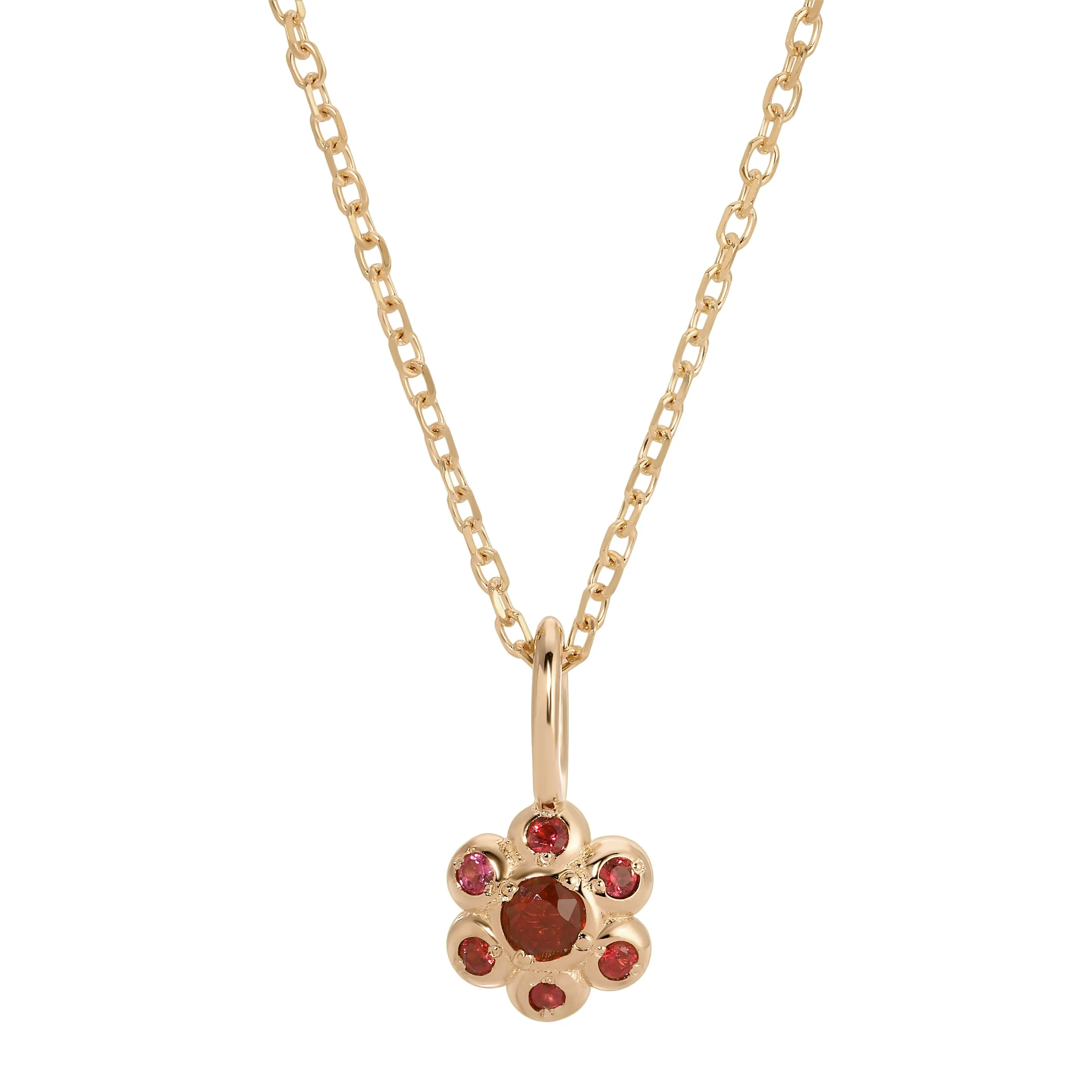 Ruby Flower Necklace (ready to ship option)*