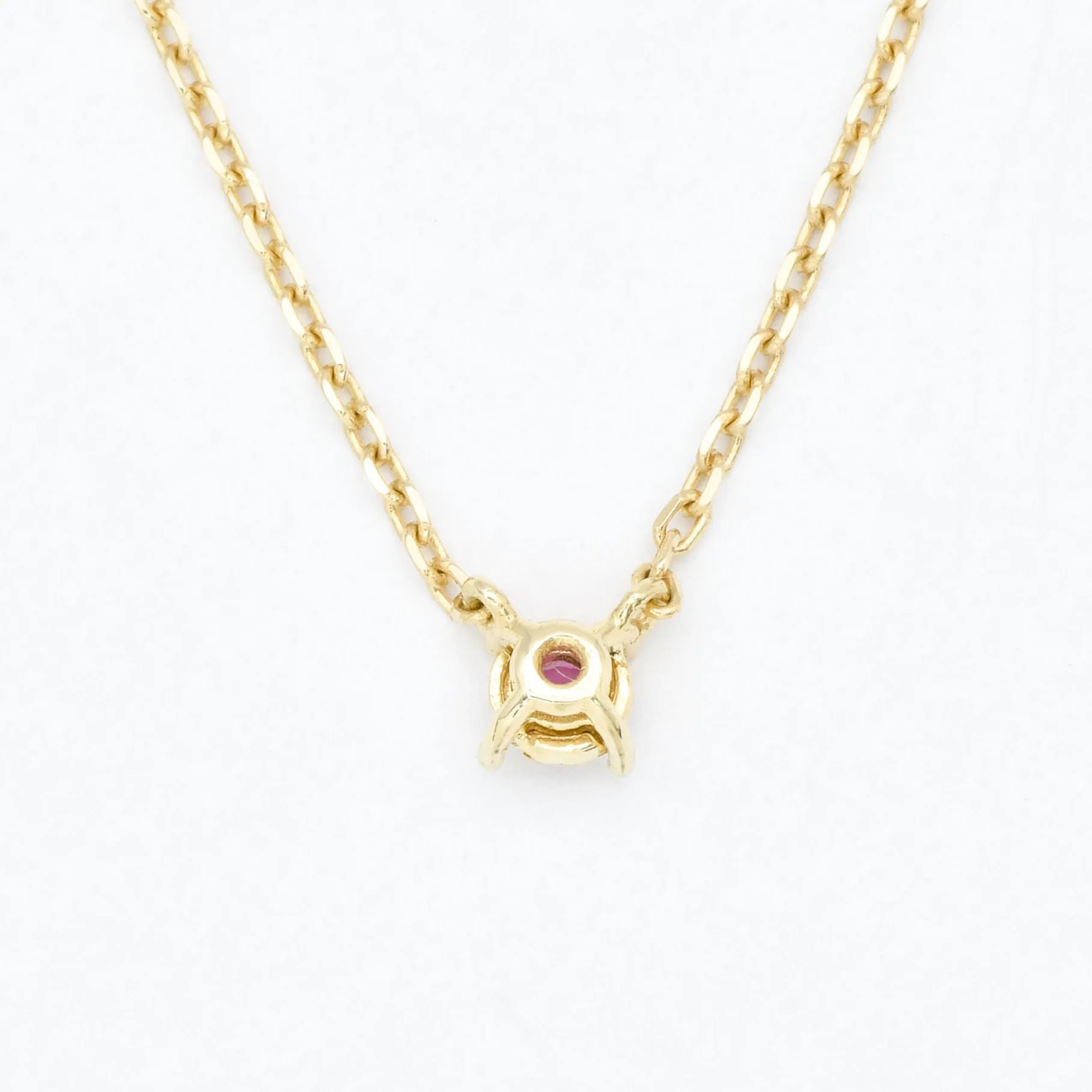 Ruby Gold Necklace - 14k Solid Gold Necklace - Genuine Ruby Necklace