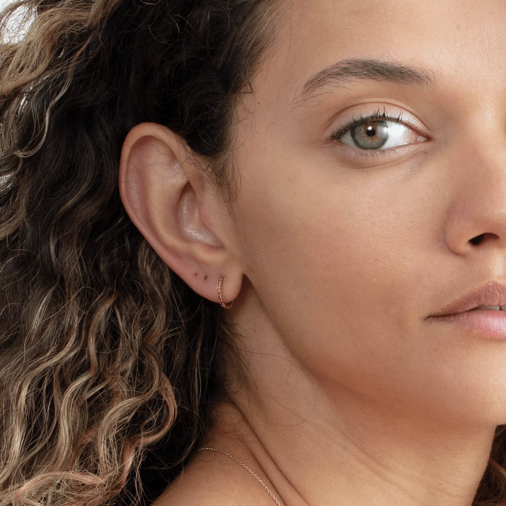 Ruby Huggie Hoop Earrings, Cherry