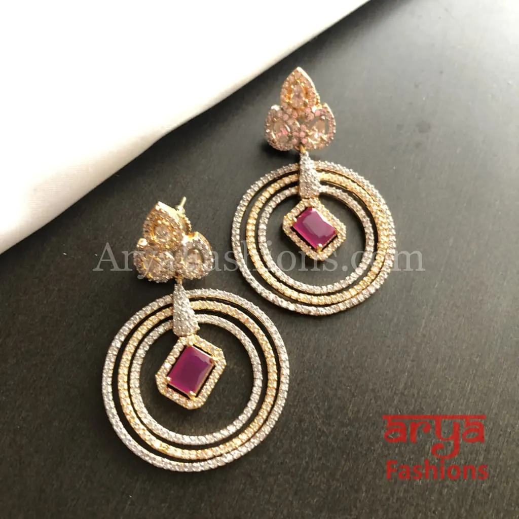 Ruby Indian Cubic Zirconia Earrings