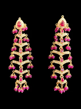 Ruby pearl gold plated silver earrings ( READY TO SHIP )