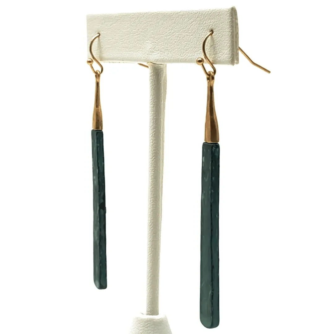 Rustic Patina Bar Earrings