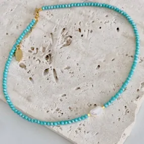 Salty Safari - Necklace - Choker - Abby - Turquoise