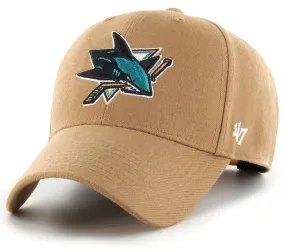 San Jose Sharks 47 Brand MVP NHL Team Camel Snapback Cap