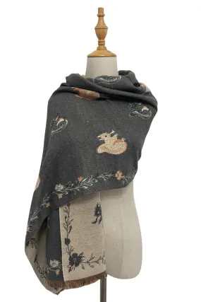 SC-7894-A Grey Squirrel Scarf