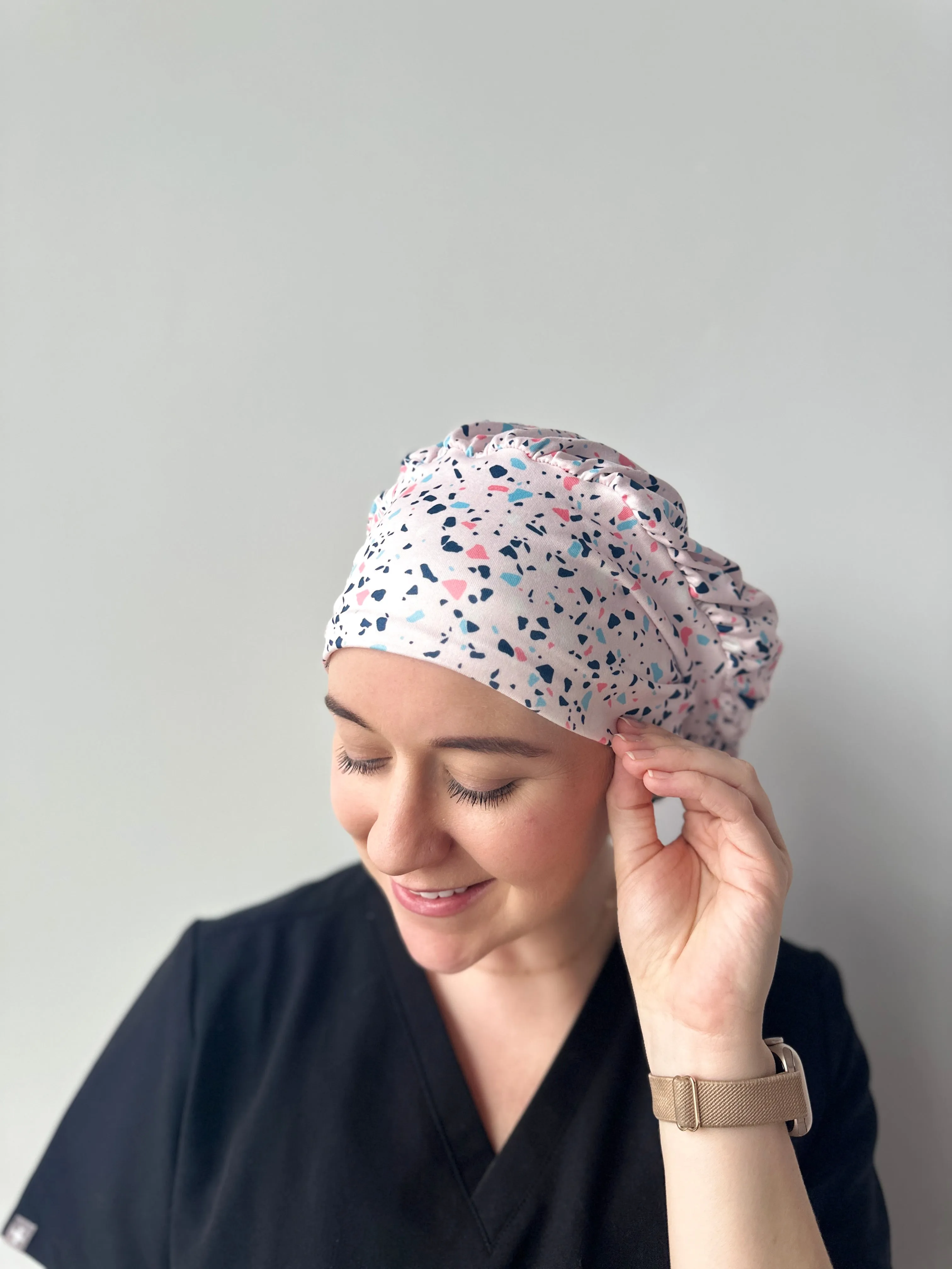 Scrub Hat - Pink Terrazzo