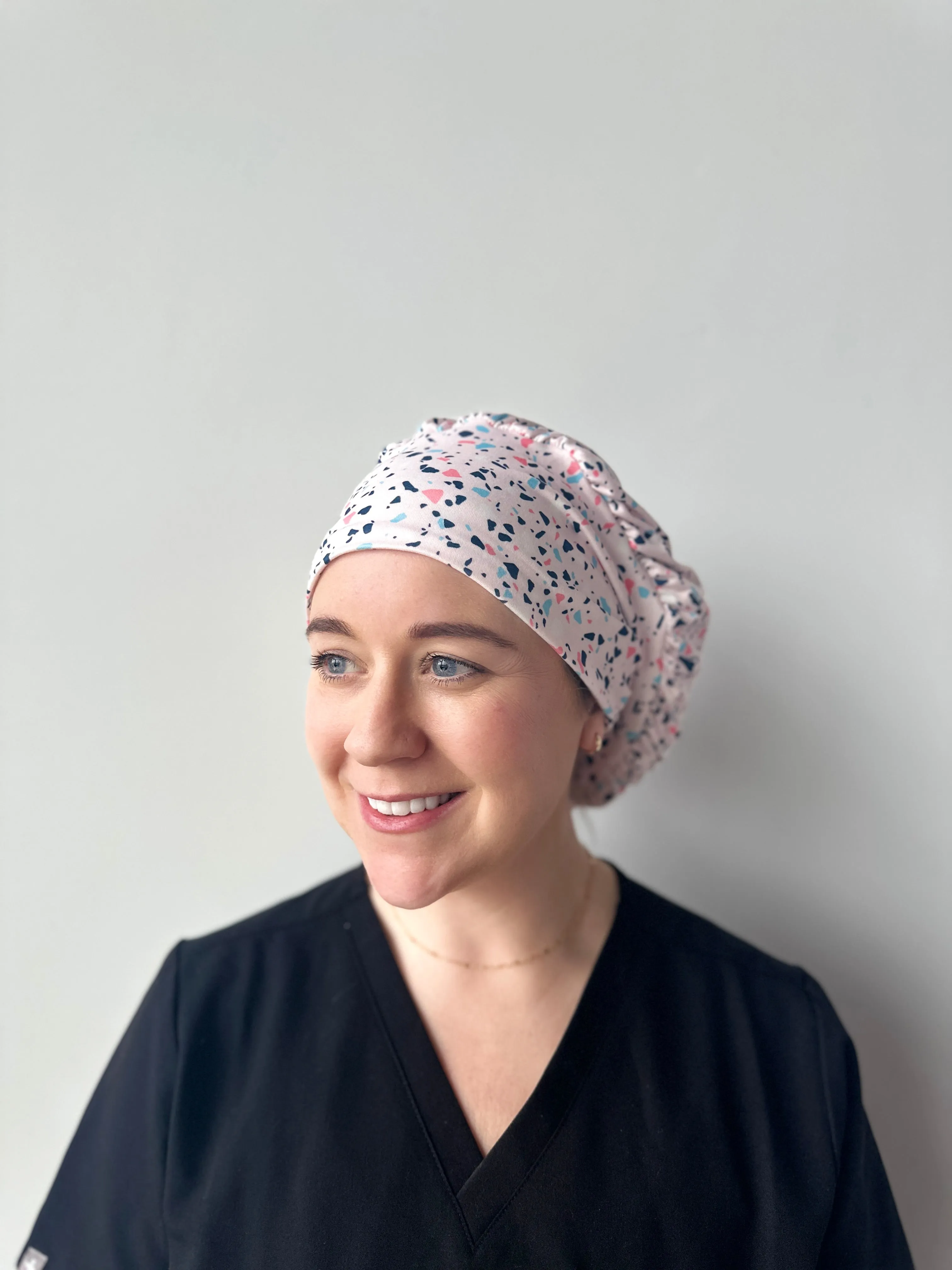 Scrub Hat - Pink Terrazzo