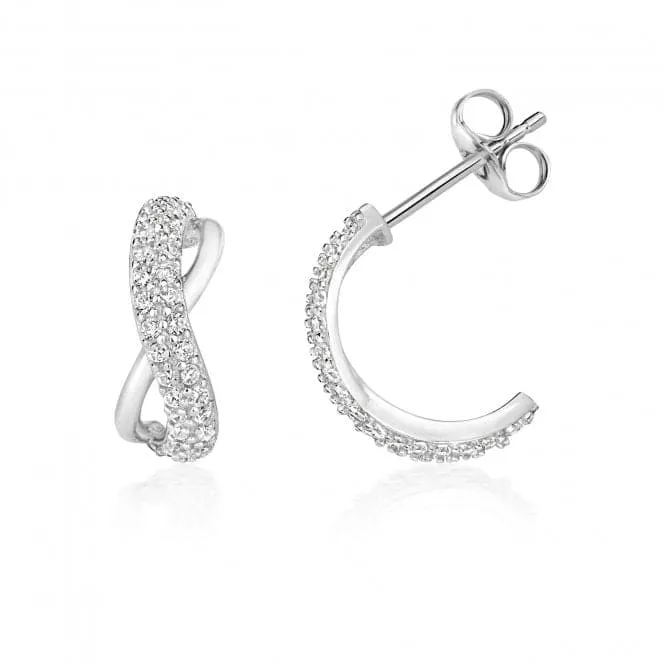 Silver & Co Infinity Half Loop Cubic Zirconia Earrings SEG0076