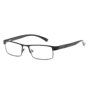 Simple Matel Frame Reading Glasses Hyperopia Eyeglasses  3.00D(Matte Black)