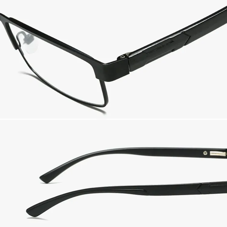 Simple Matel Frame Reading Glasses Hyperopia Eyeglasses  3.00D(Matte Black)