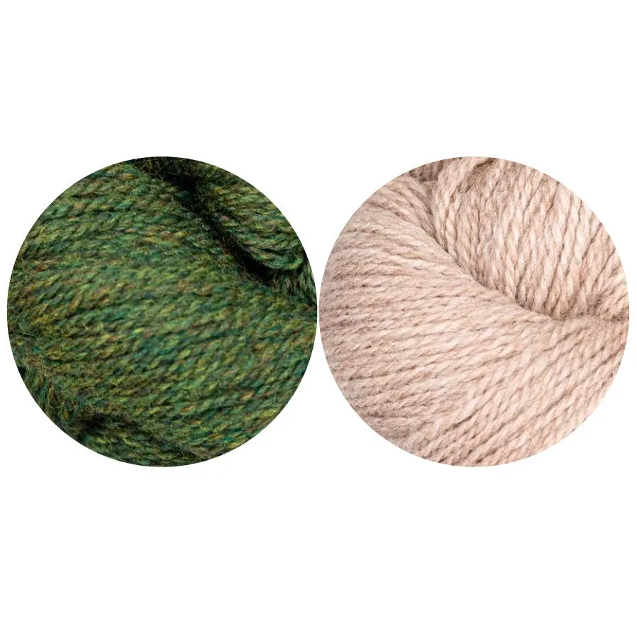 Skylar Big Scarf Kit (Moss Heather/Oatmeal Heather)