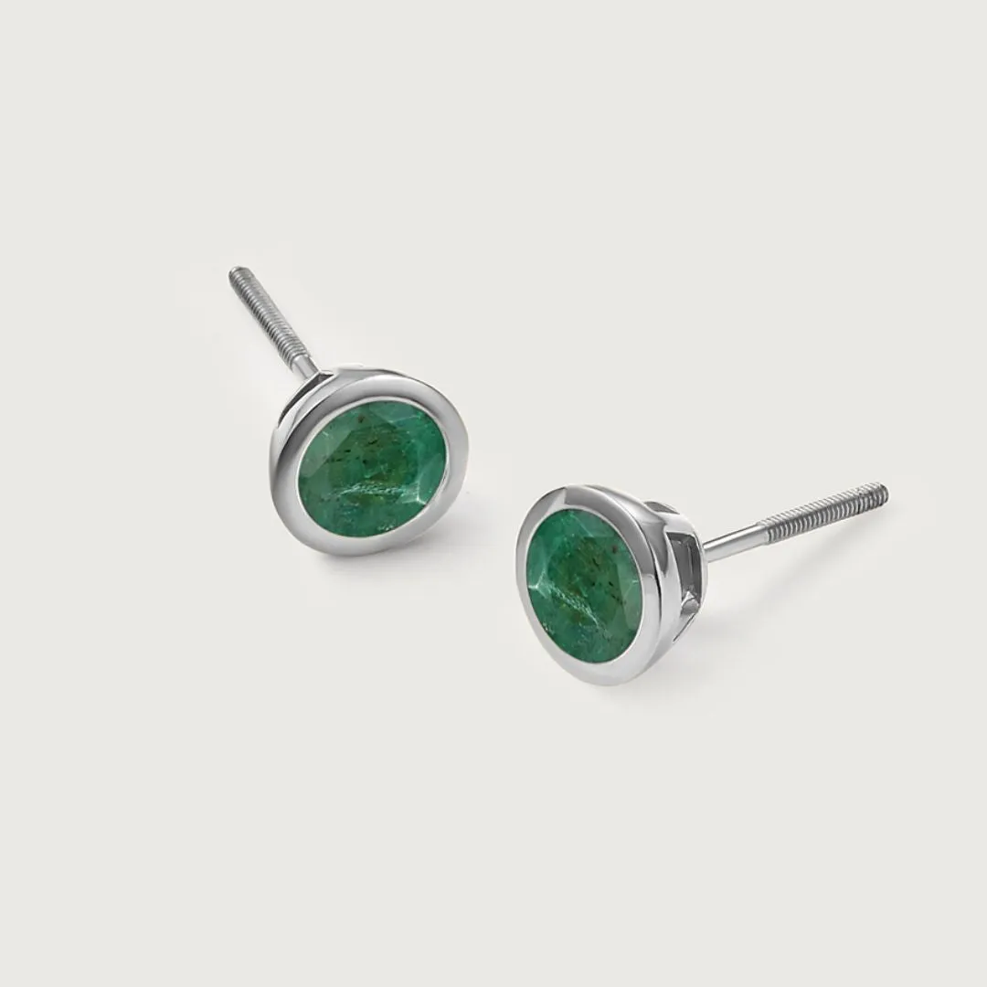 Solitaire Birthstone Stud Earrings