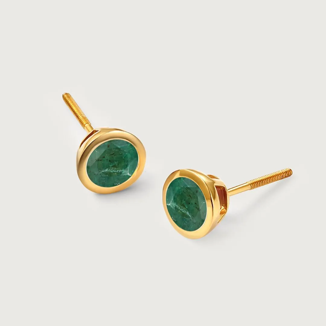 Solitaire Birthstone Stud Earrings