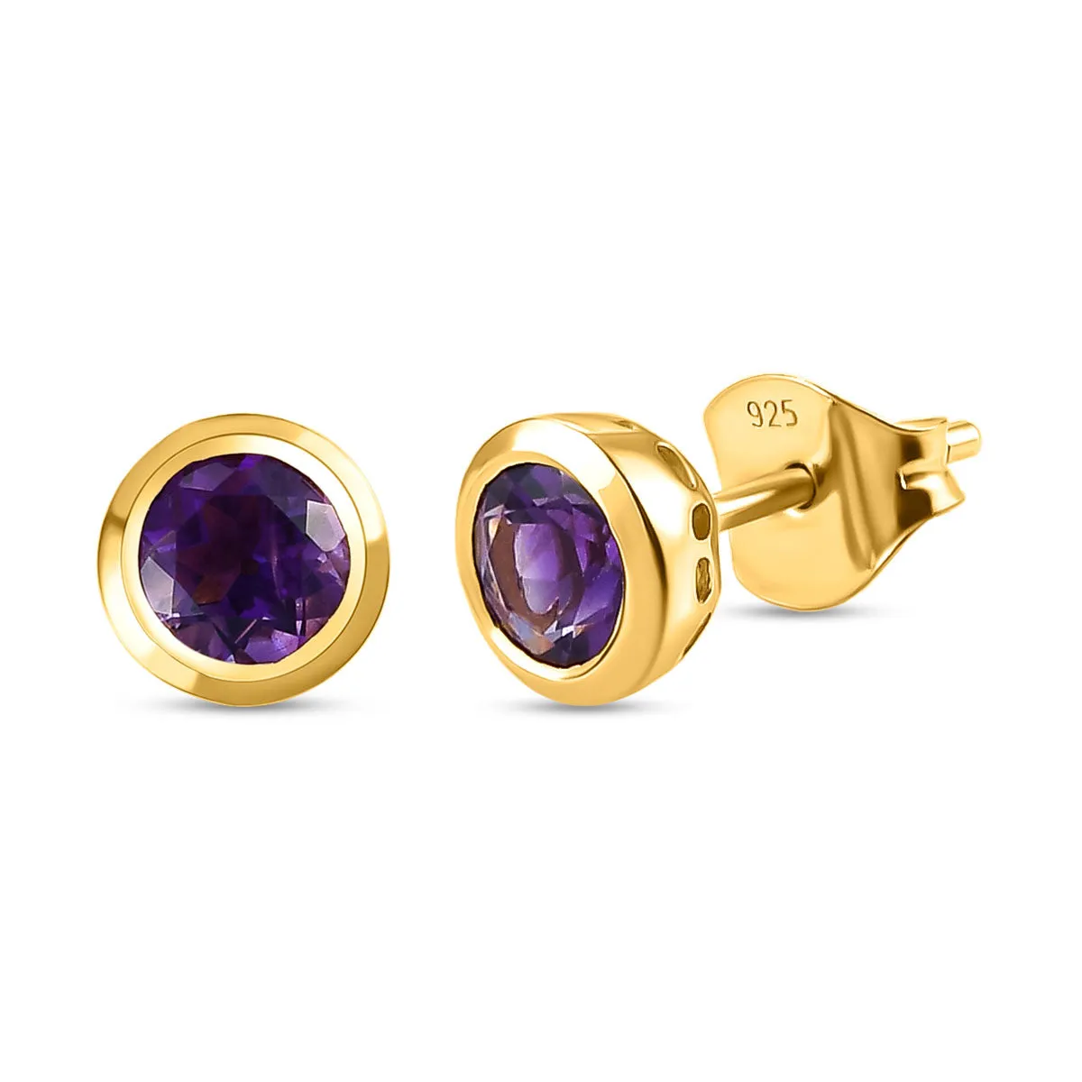 Solitaire Birthstone Stud Earrings