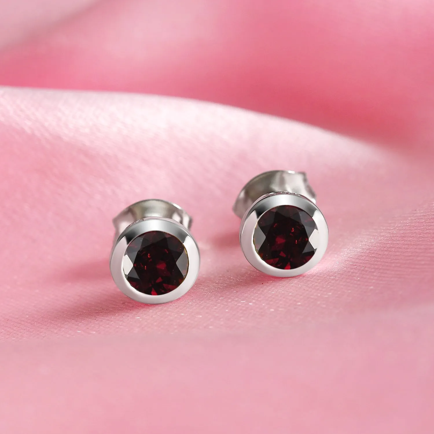 Solitaire Birthstone Stud Earrings