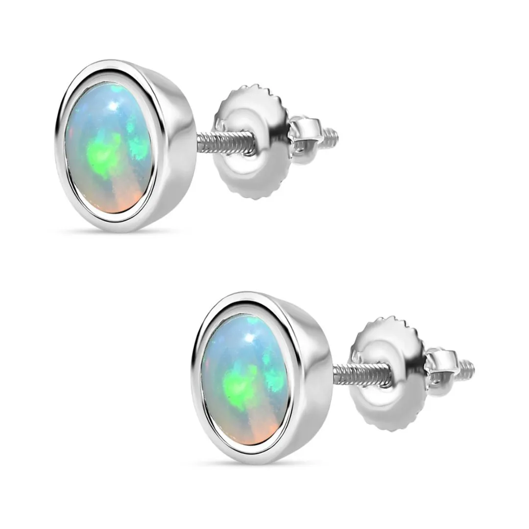 Solitaire Birthstone Stud Earrings