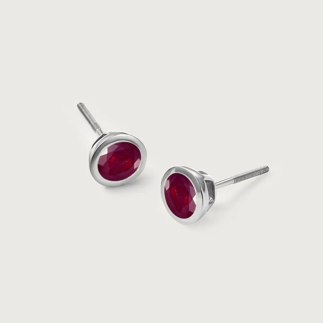 Solitaire Birthstone Stud Earrings