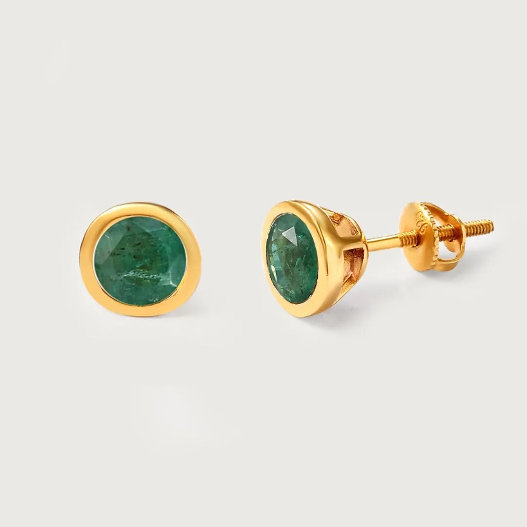 Solitaire Birthstone Stud Earrings