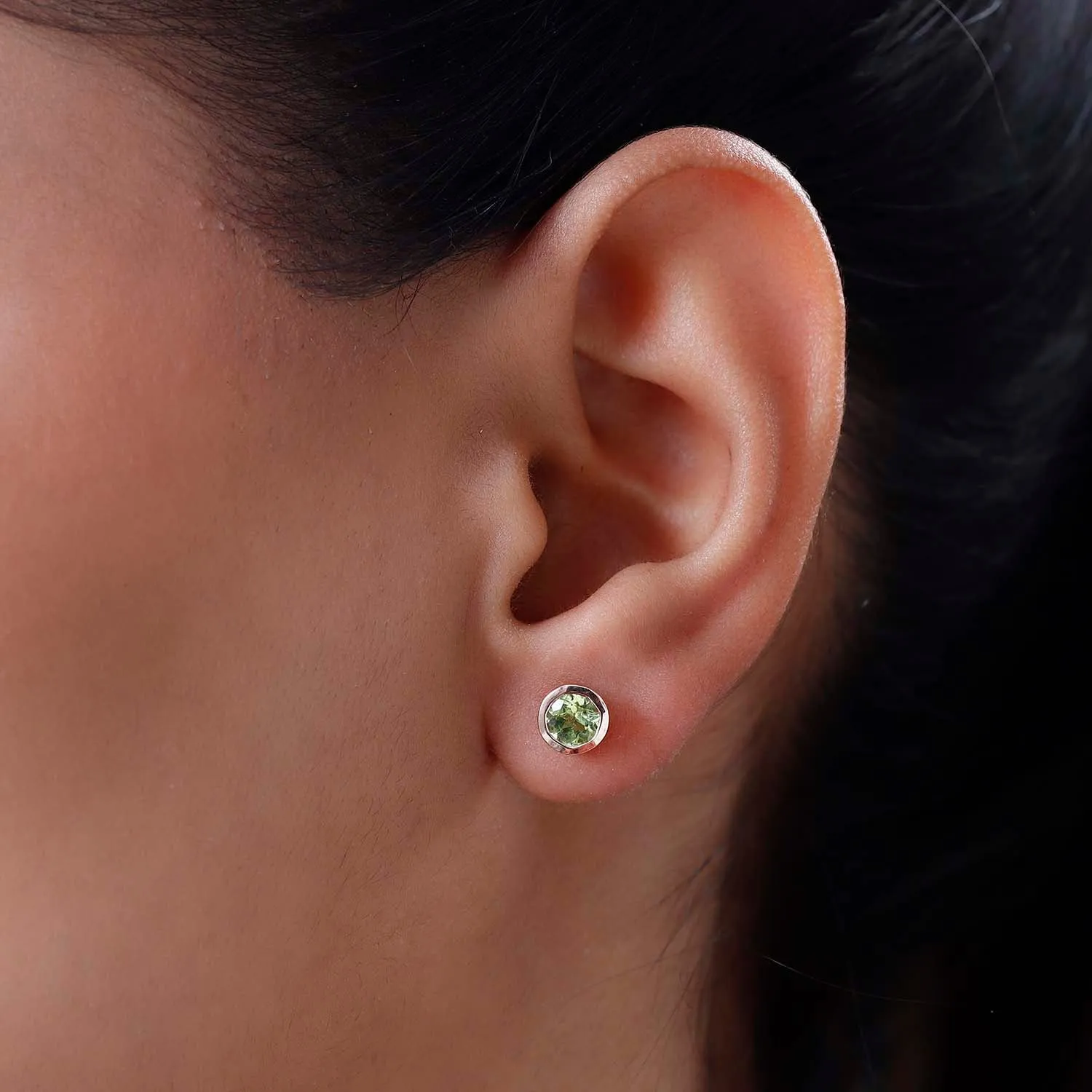 Solitaire Birthstone Stud Earrings