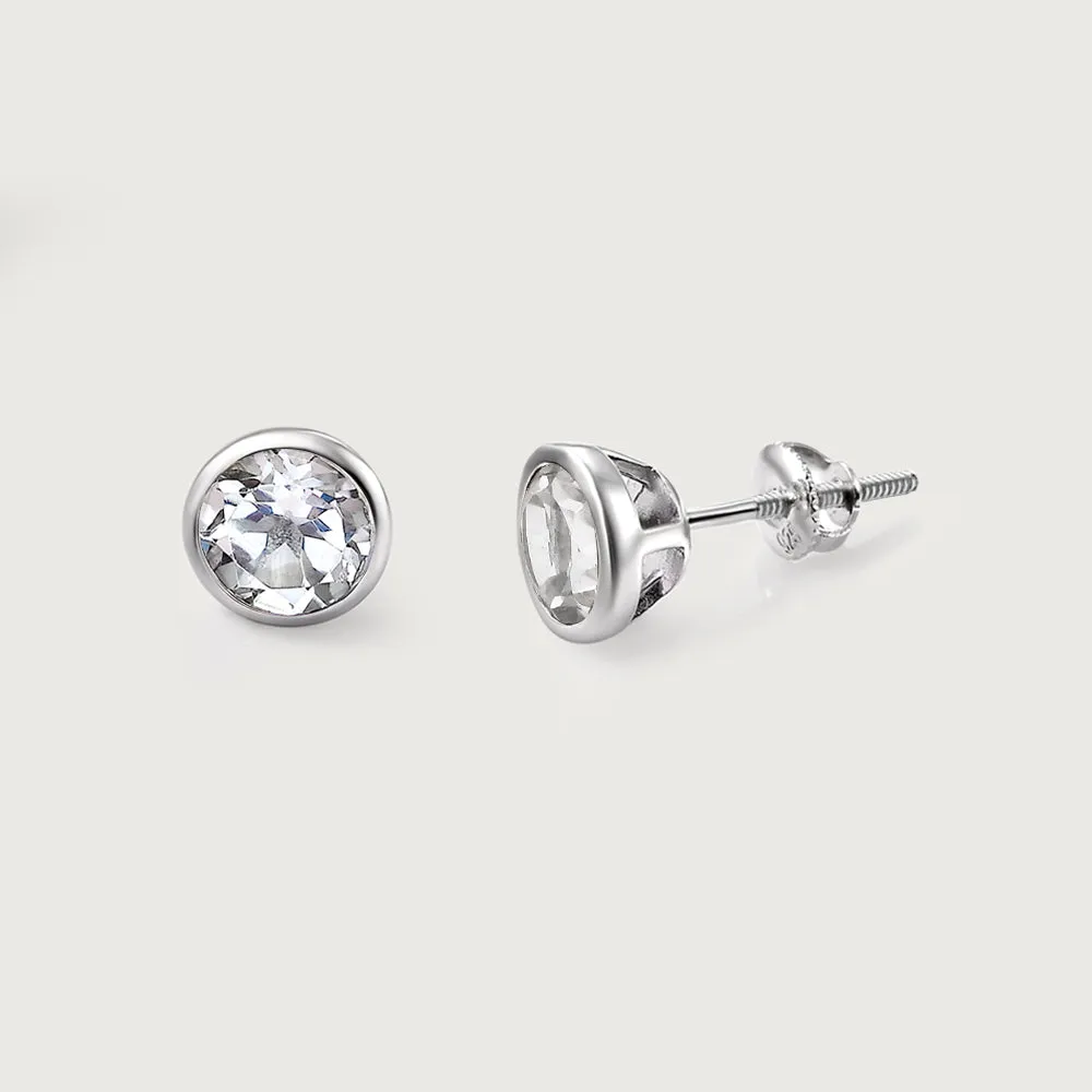 Solitaire Birthstone Stud Earrings