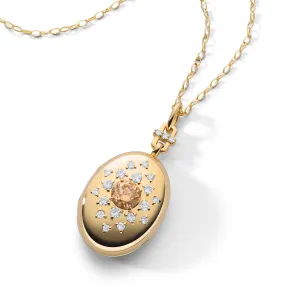 Special Edition Cognac and White Diamond Locket Necklace