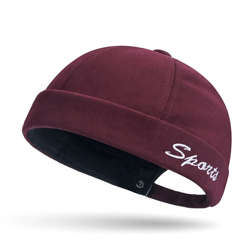 Spring New Brimless Cap Retro Men and Women Kpop Street Hip Hop Landlord Hat without Eaves Adjustable Size 55-60cm