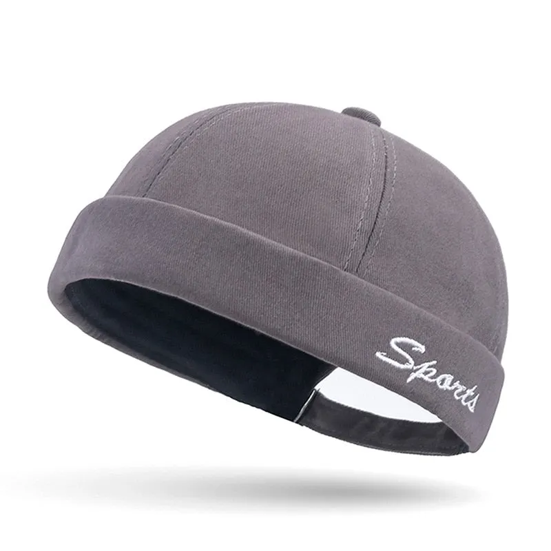 Spring New Brimless Cap Retro Men and Women Kpop Street Hip Hop Landlord Hat without Eaves Adjustable Size 55-60cm