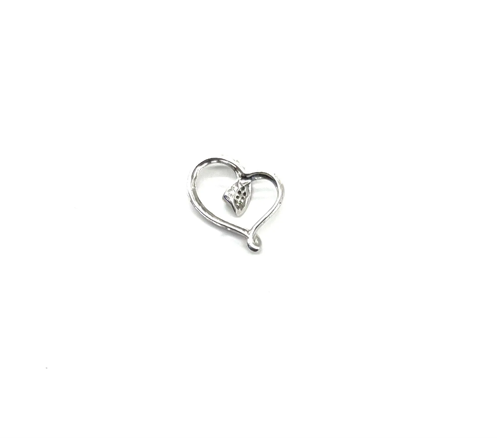 Sterling Silver Diamond Heart Pendant