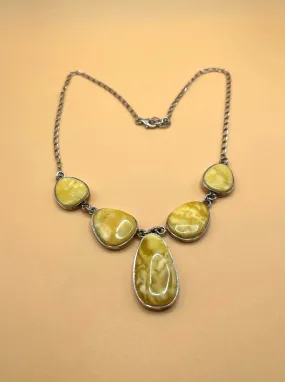 Sterling Silver Tibetan Amber Necklace