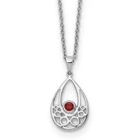 Sterling Silver White Ice Garnet Necklace