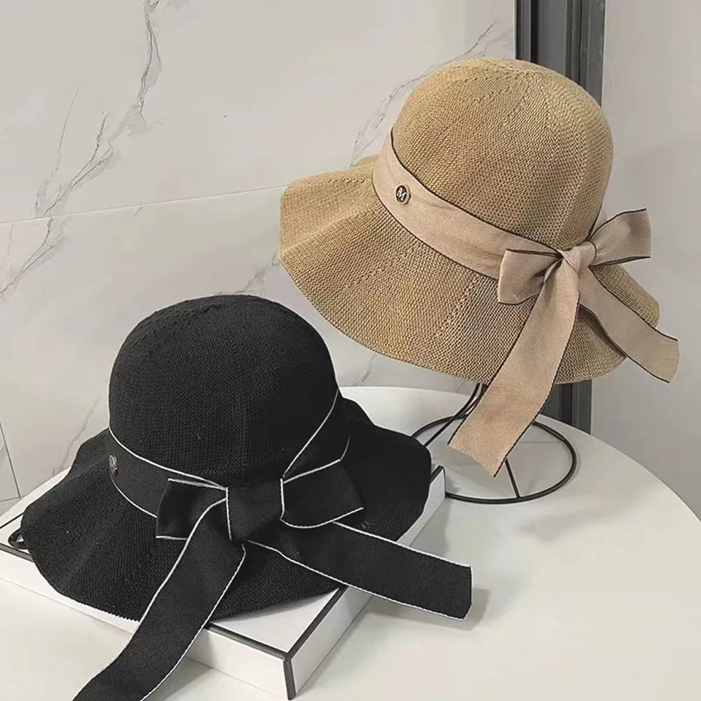 Summer Hats For Women Fashion Bow Design Sun Hat M Letter Streetwear Travel Beach Hat