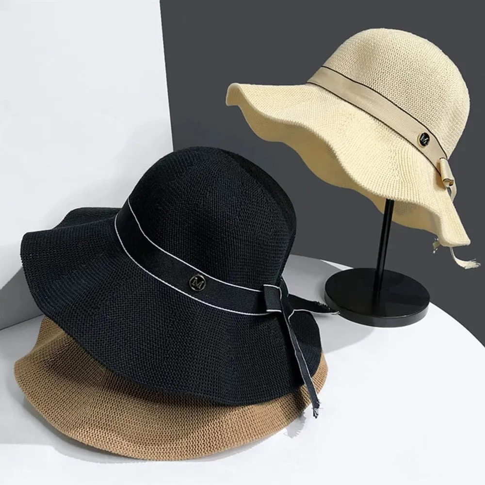 Summer Hats For Women Fashion Bow Design Sun Hat M Letter Streetwear Travel Beach Hat