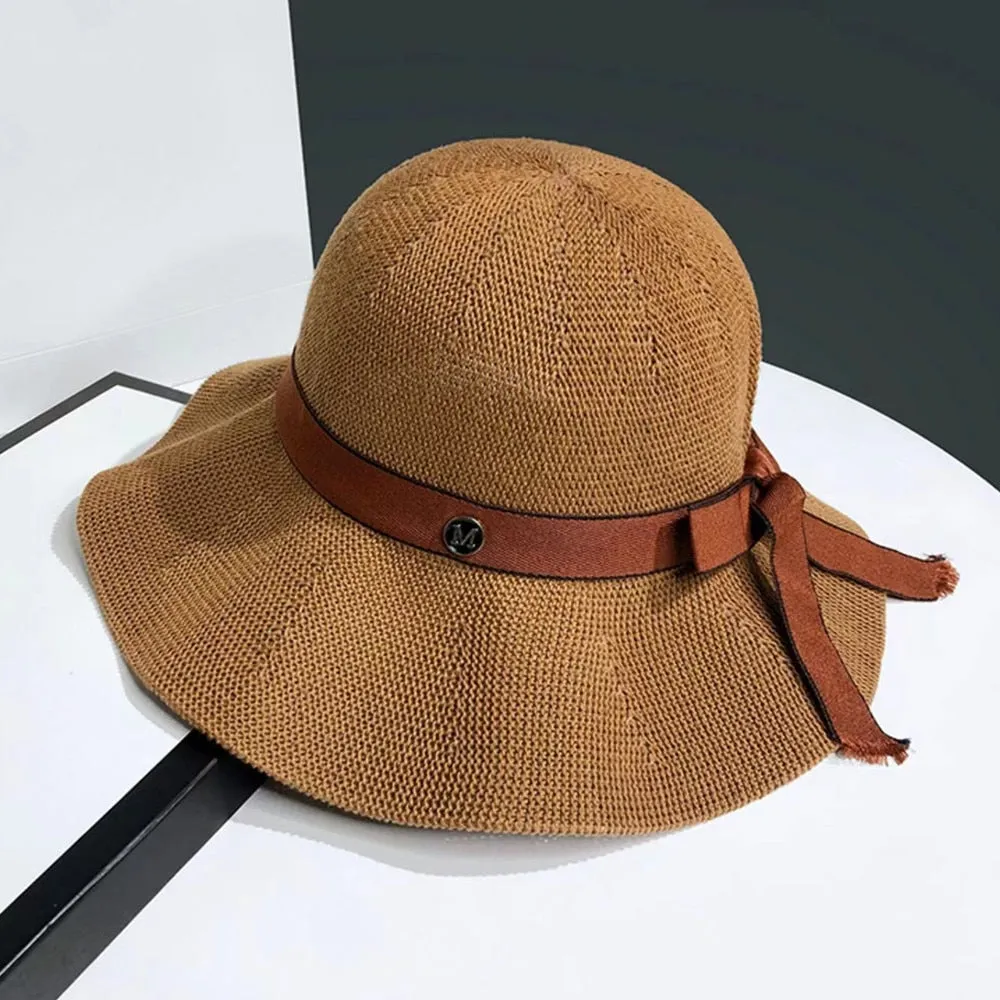 Summer Hats For Women Fashion Bow Design Sun Hat M Letter Streetwear Travel Beach Hat