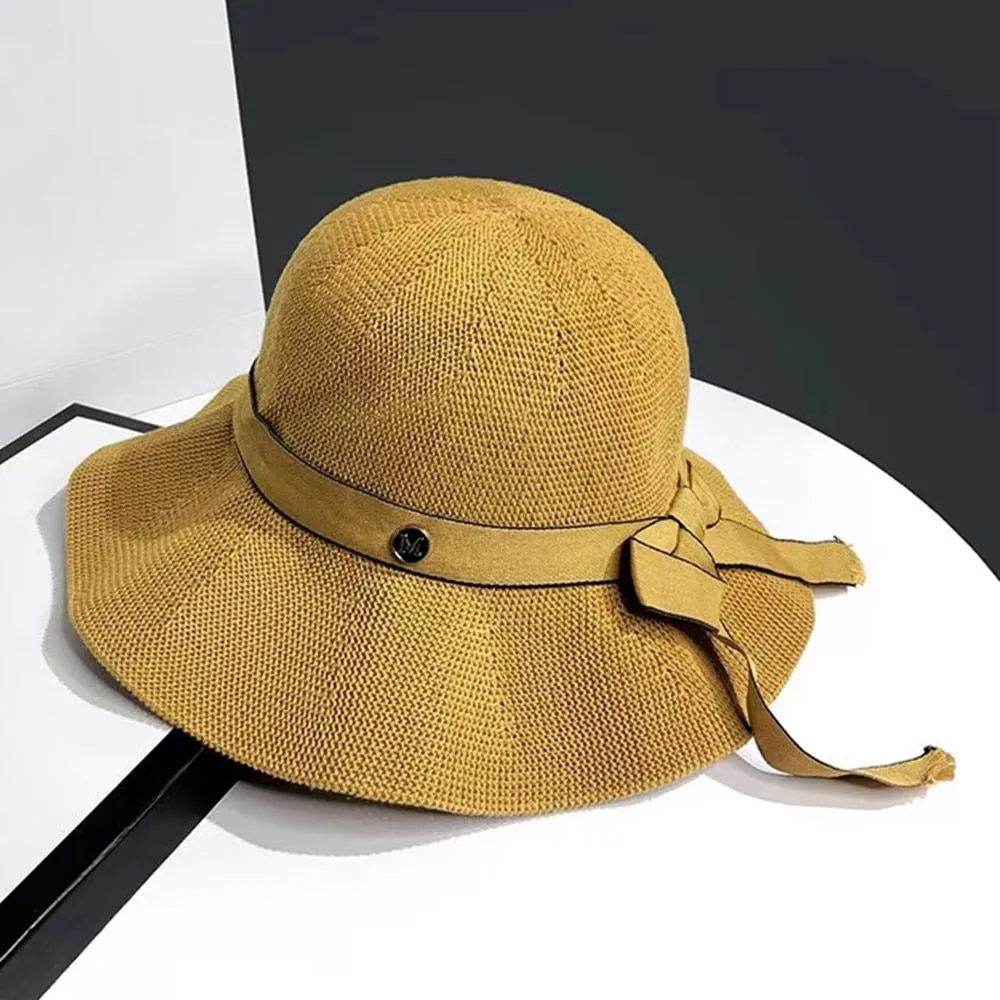 Summer Hats For Women Fashion Bow Design Sun Hat M Letter Streetwear Travel Beach Hat