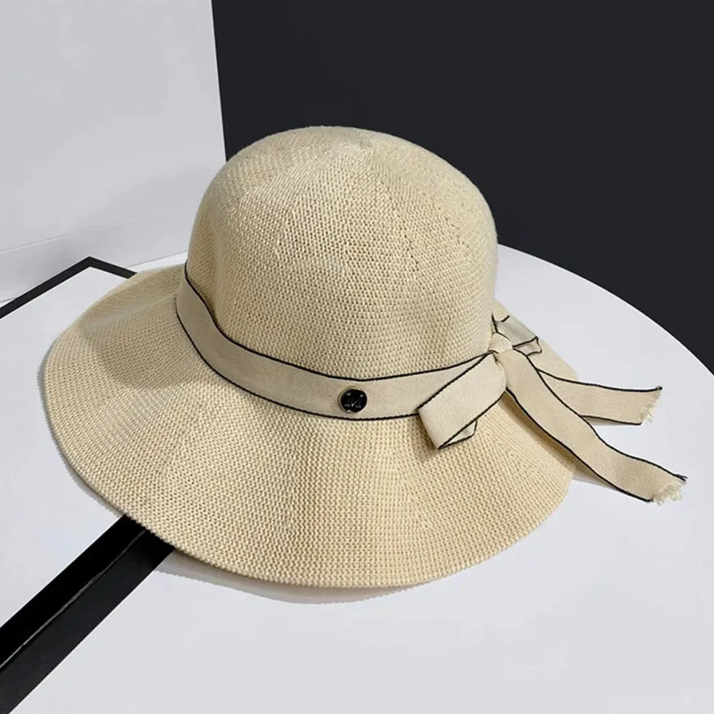 Summer Hats For Women Fashion Bow Design Sun Hat M Letter Streetwear Travel Beach Hat