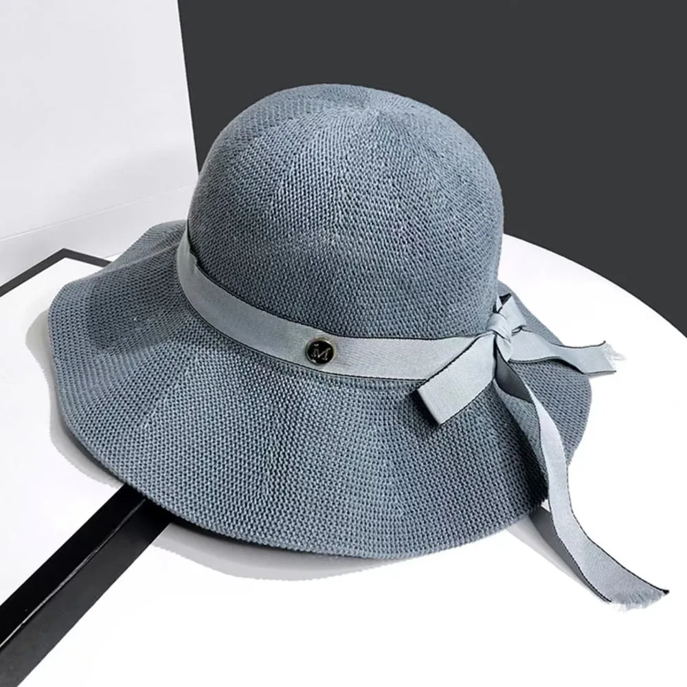 Summer Hats For Women Fashion Bow Design Sun Hat M Letter Streetwear Travel Beach Hat