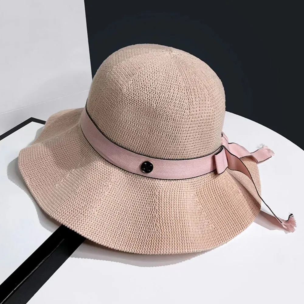 Summer Hats For Women Fashion Bow Design Sun Hat M Letter Streetwear Travel Beach Hat