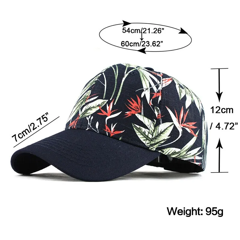 Summer Leaves Printed Snapback Baseball Cap