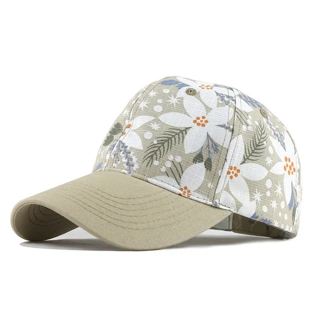 Summer Leaves Printed Snapback Baseball Cap