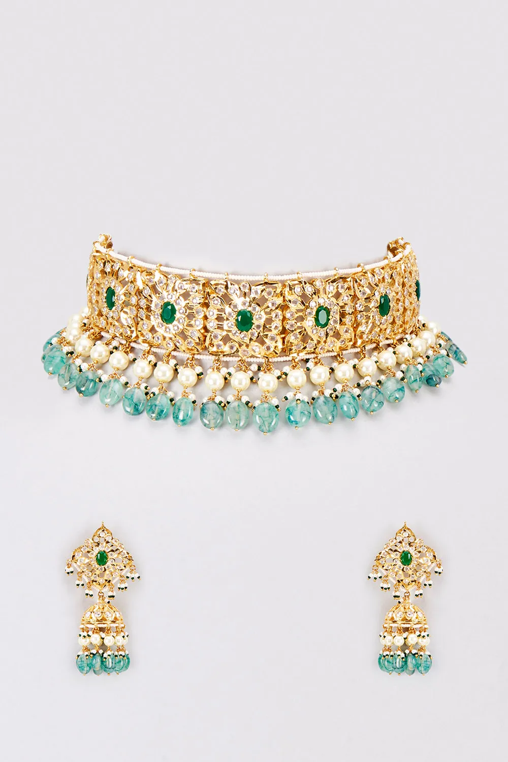 Suraiya Choker Set
 22kt Gold Plated