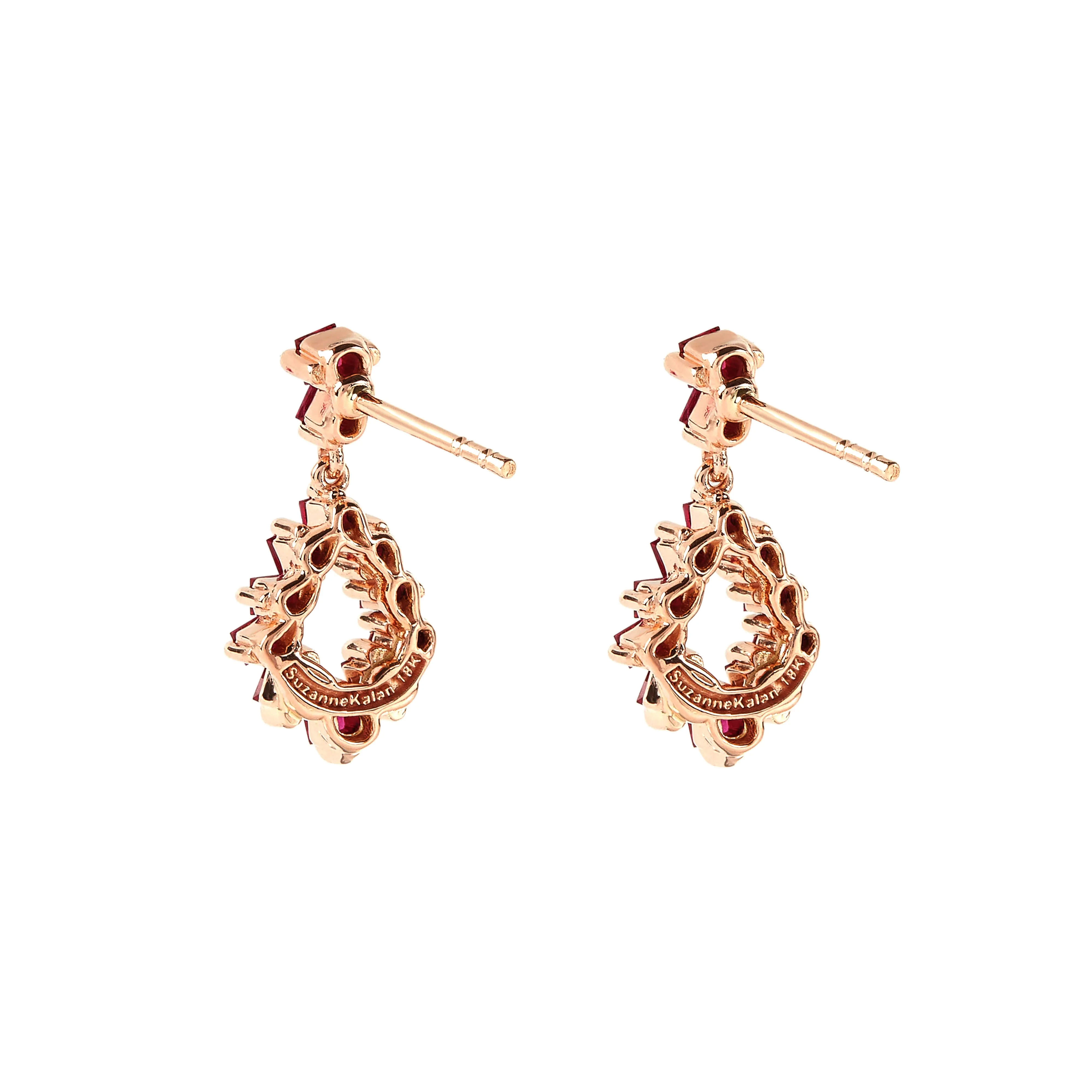 Suzanne Kalan - Women's Ruby Drop Earrings - (Rose Gold)