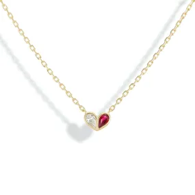 Sweetheart Necklace Diamond & Ruby