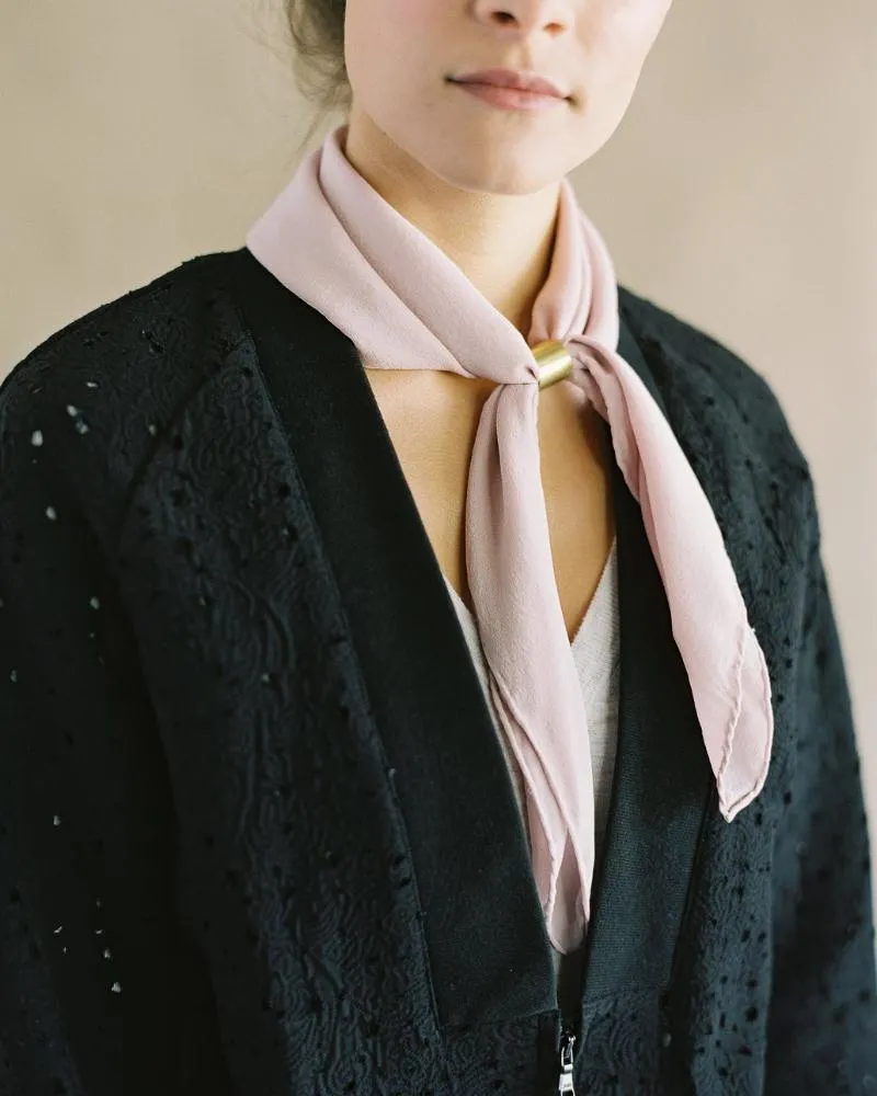 'The Classic' Washable Silk Scarf in Blush