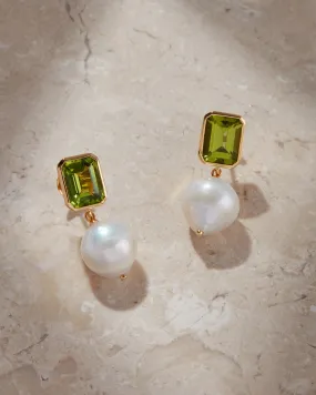 The Peridot Pearl Studs