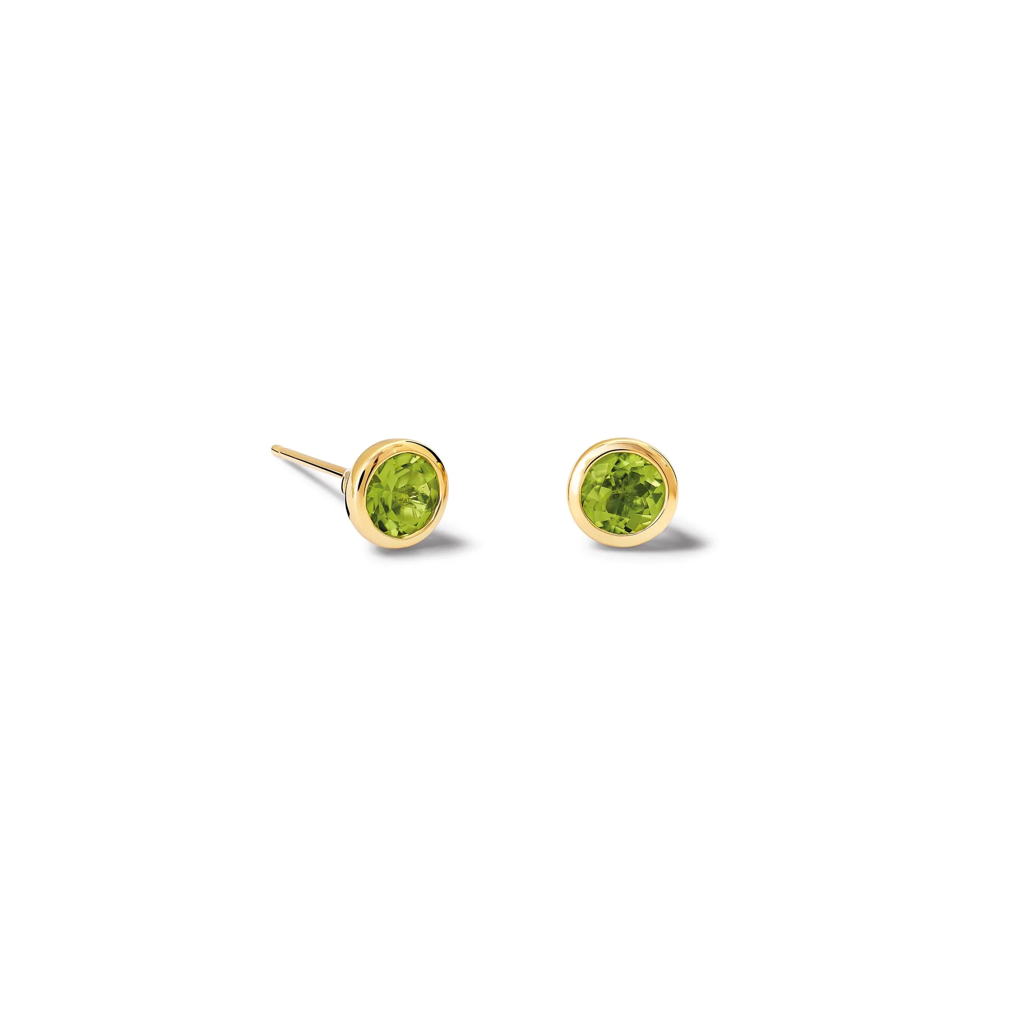 Theresa Stud Earrings Yellow Gold - Peridot