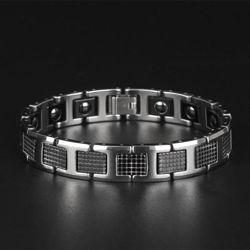 Tungsten Steel Black Germanium Magnetic Bracelet