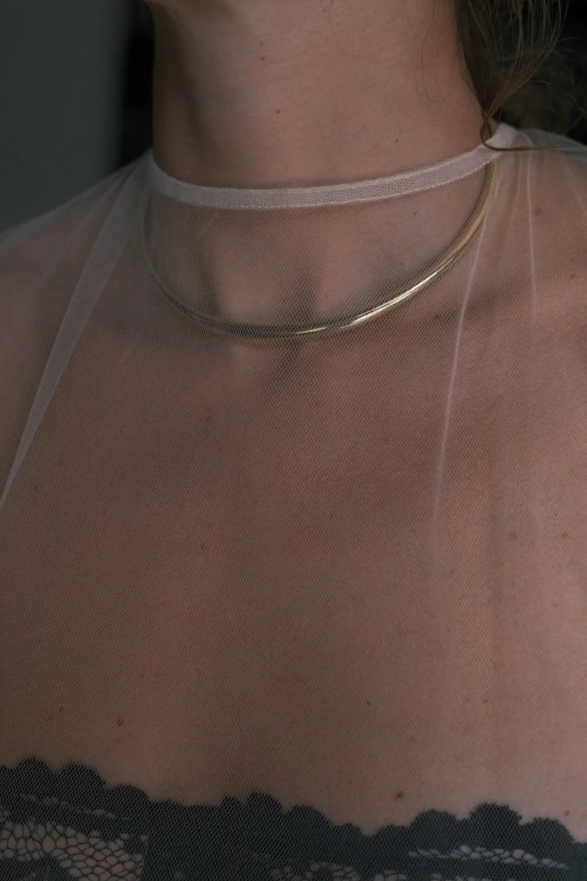 Tusk Choker, Yellow Gold Plate