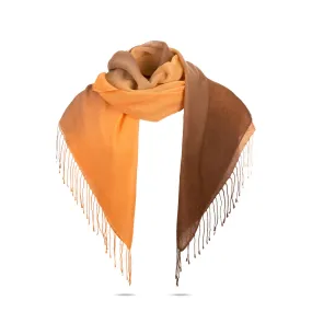 Ugg 100% Merino Wool Tie Dye Scarf Orange and Chocolate