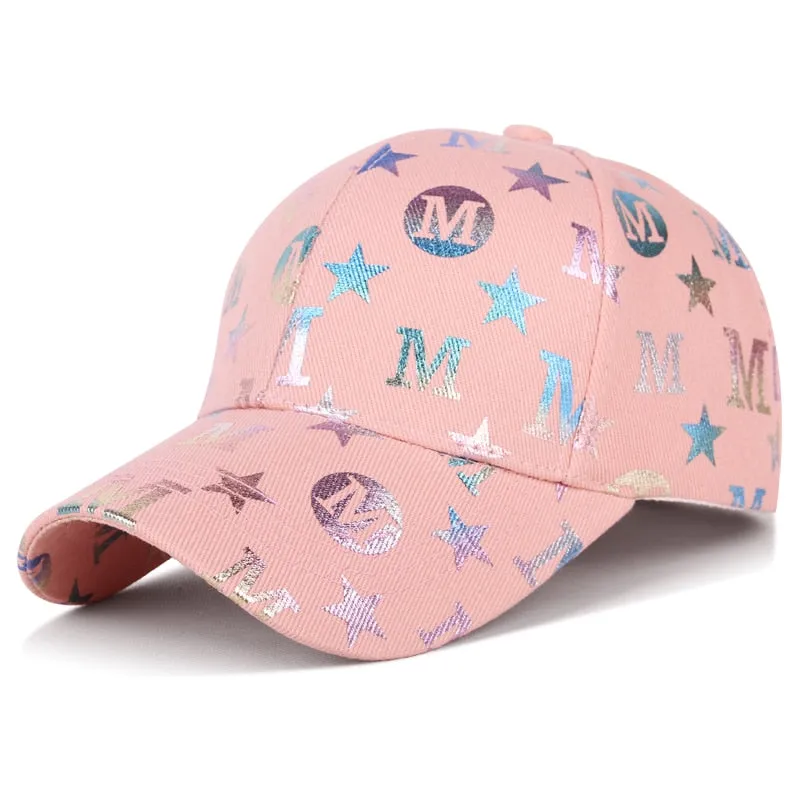 Unisex Fashion Cotton Cap M Letter Stars Graffiti Cool Baseball Cap Men Women Outdoor Adjustable Hat Young Street Peaked  Cap